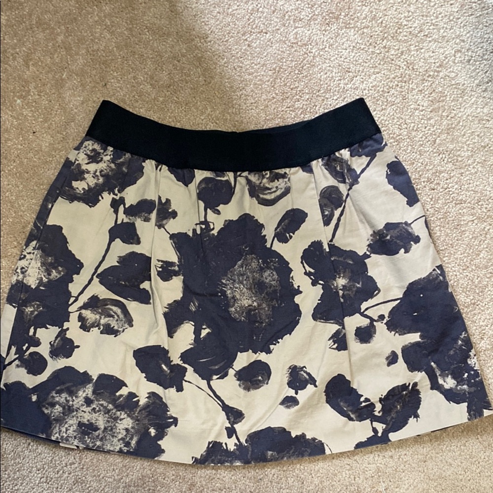J. Crew Blue and Cream Bubble Mini Skirt